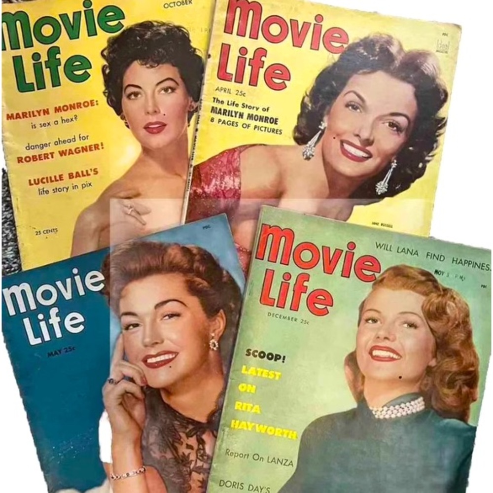 Go back to old Hollywood with these classic vintage magazines from 1940s-1950s.